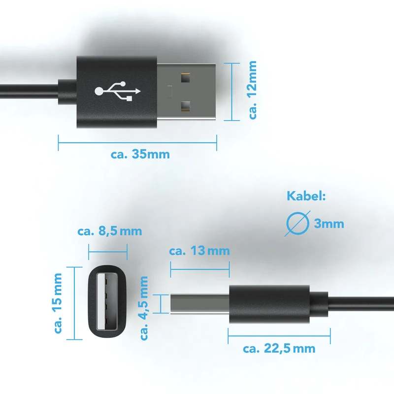 USB C Kabel | Unicolor | *NEW MODEL* - Black - Variante "eBW"
