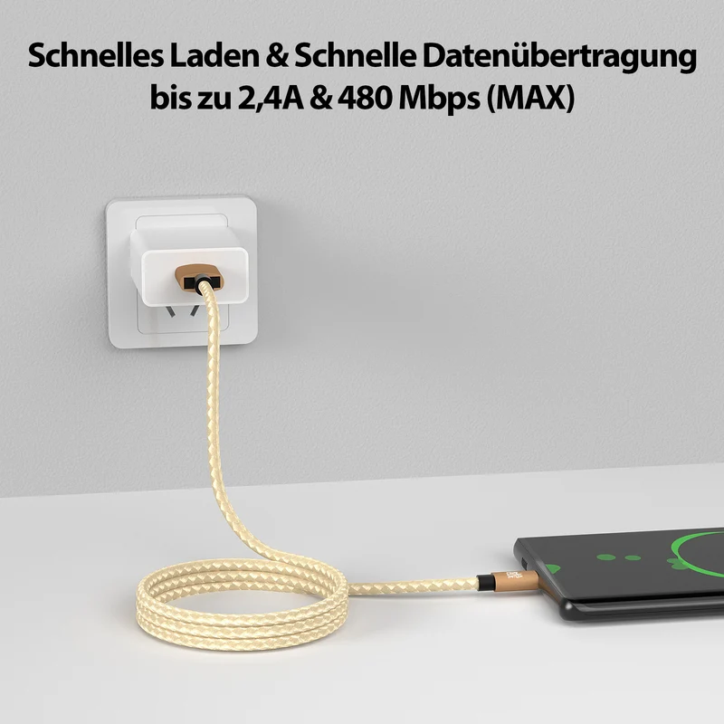 micro USB Kabel - Gold - Variante "eBW"