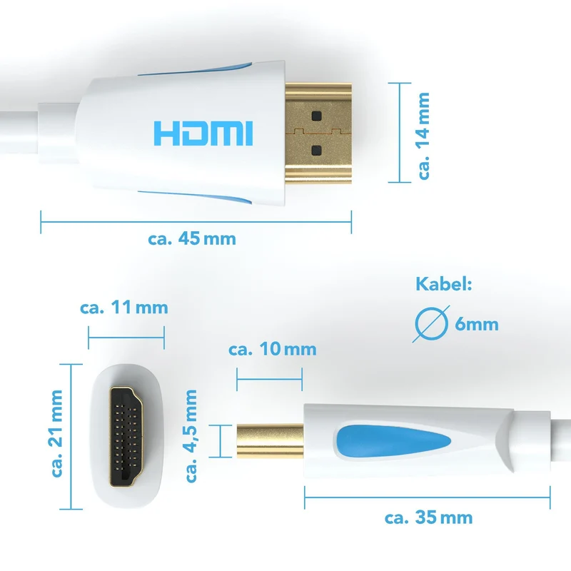 HDMI Kabel 2.0 - New 4K Model - *WHITE* - Variante "eBW"