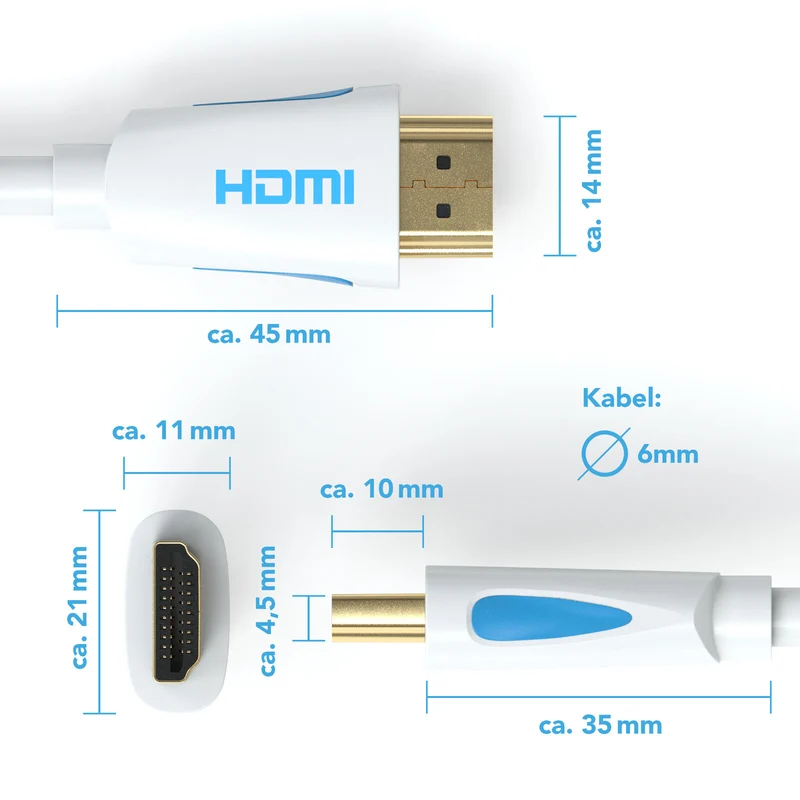 HDMI Kabel 2.0 - New 4K Model - *WHITE* - Variante "eBW"