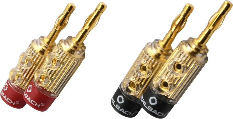 OEHLBACH XXL Fusion Banana 1,5 mm² bis 6,0 mm² 4 Stk High-End-Banana-Verbinder für Lautsprecher
