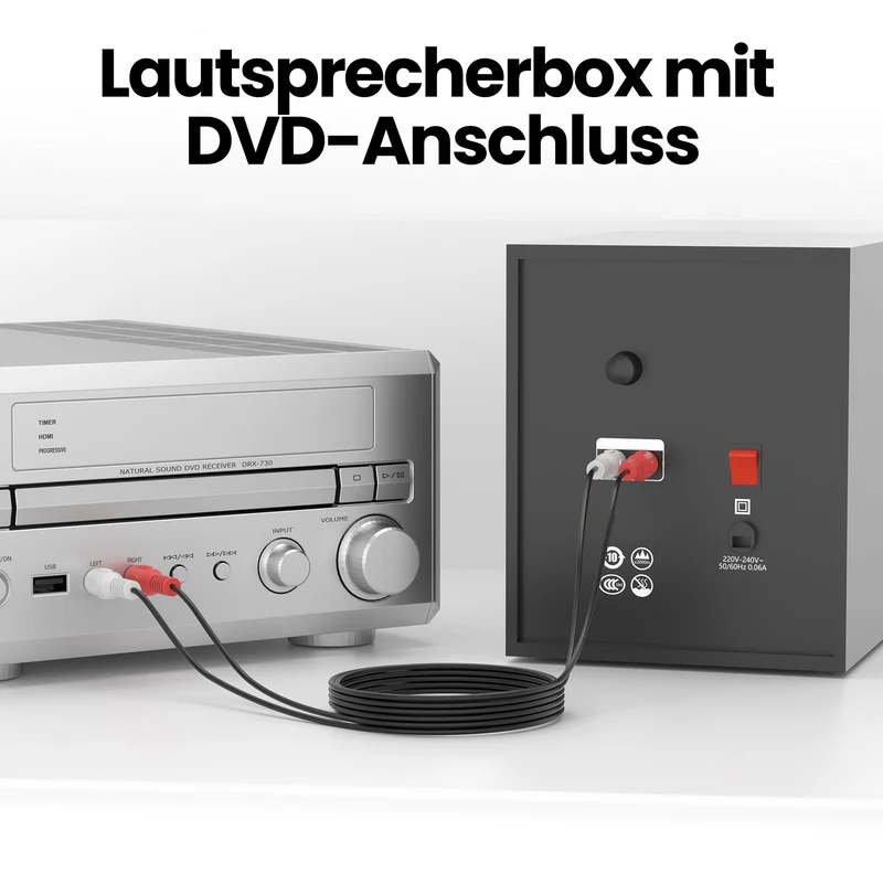 2x Cinch Stecker auf 2x Cinch Stecker Kabel - Variation "eBW"