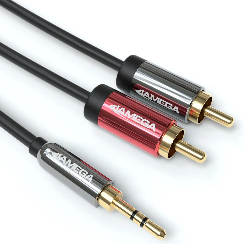 3,5mm Klinkenstecker - 2x RCA Cinch Stecker Kabel - Variation "eBW"
