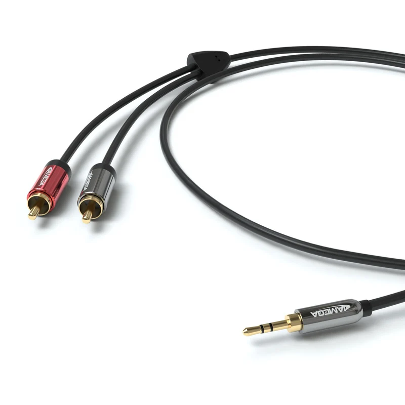 3,5mm Klinkenstecker - 2x RCA Cinch Stecker Kabel - Variation "eBW"