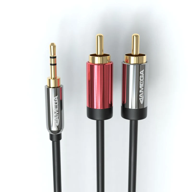 3,5mm Klinkenstecker - 2x RCA Cinch Stecker Kabel - Variation "eBW"