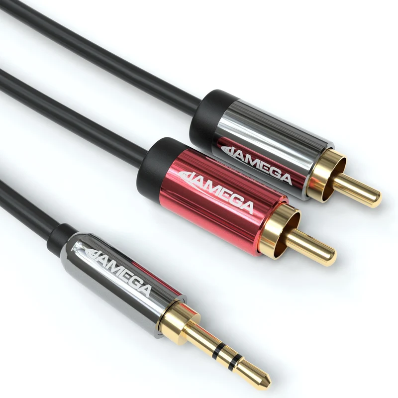 3,5mm Klinkenstecker - 2x RCA Cinch Stecker Kabel - Variation "eBW"