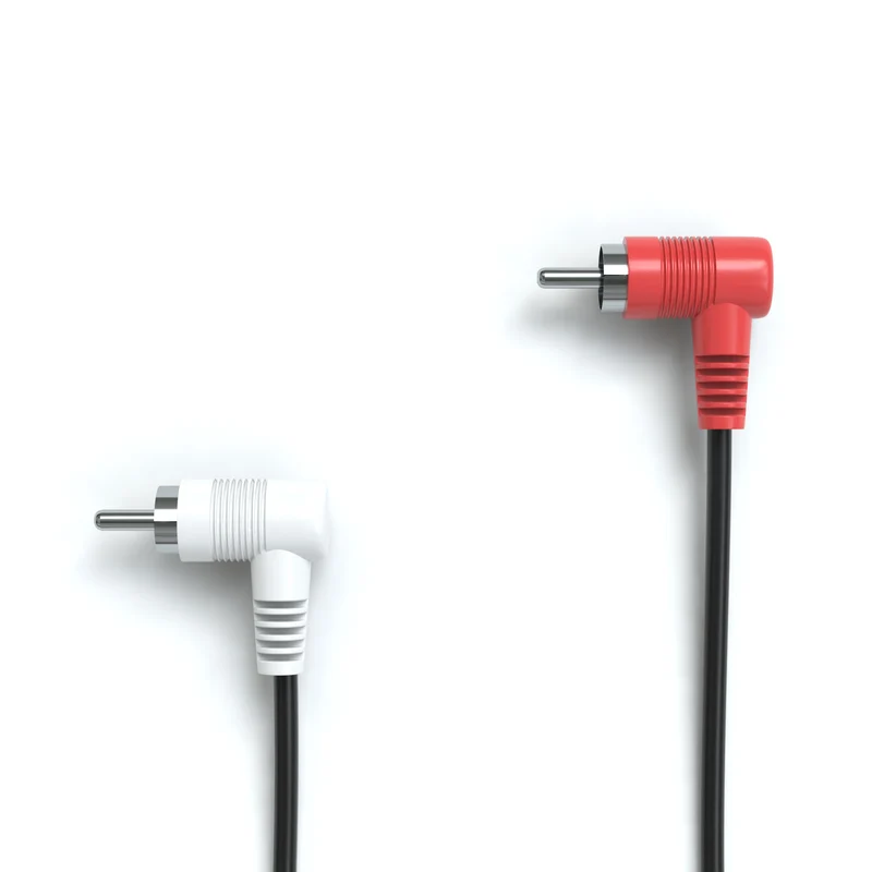 2x Cinch Stecker 90° winkel auf 2x Cinch Stecker 90° winkel Kabel - Variation "eBW"