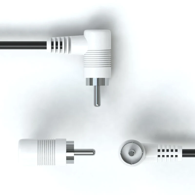 2x Cinch Stecker 90° winkel auf 2x Cinch Stecker 90° winkel Kabel - Variation "eBW"
