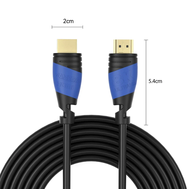 8K Black Ultra High Speed HDMI Kabel - Schwarz/Blau - Variation "eBW"