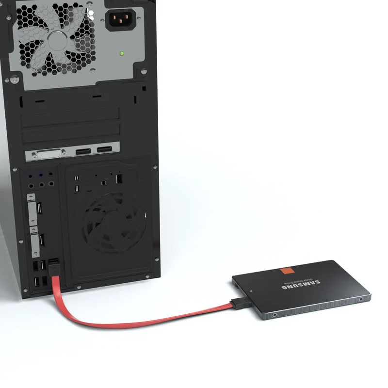 SATA 3Gb/s Verbindungskabel, L-Winkel, rot - Variation