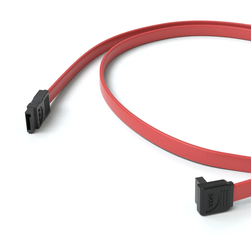 SATA 3Gb/s Verbindungskabel, L-Winkel, rot - Variation