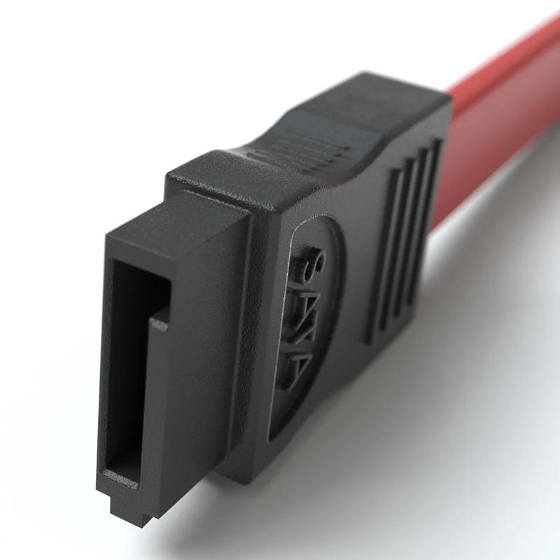 SATA 3Gb/s Verbindungskabel, L-Winkel, rot - Variation