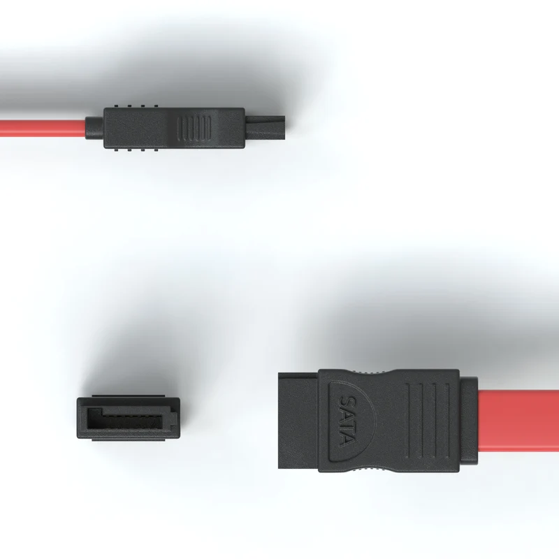 SATA 3Gb/s Verbindungskabel, L-Winkel, rot - Variation