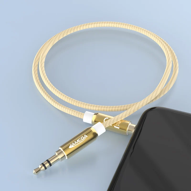 AUX Cable 3,5mm nylon / gold - Variation