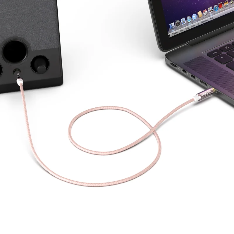 AUX Cable 3,5mm nylon / rosegold - Variation