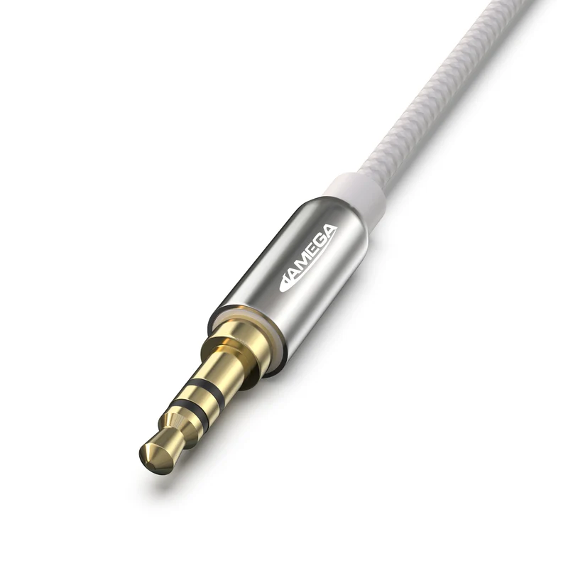 AUX Cable 3,5mm nylon / silver - Variation