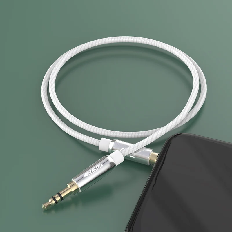 AUX Cable 3,5mm nylon / silver - Variation
