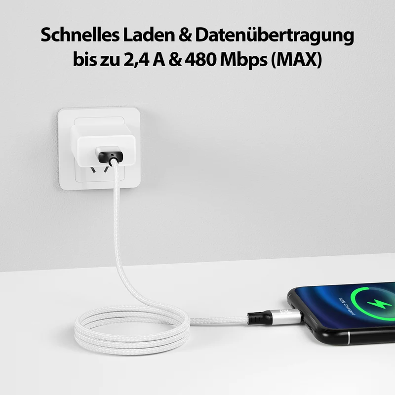 iPhone charging cable new generation cotton / withe - Variation