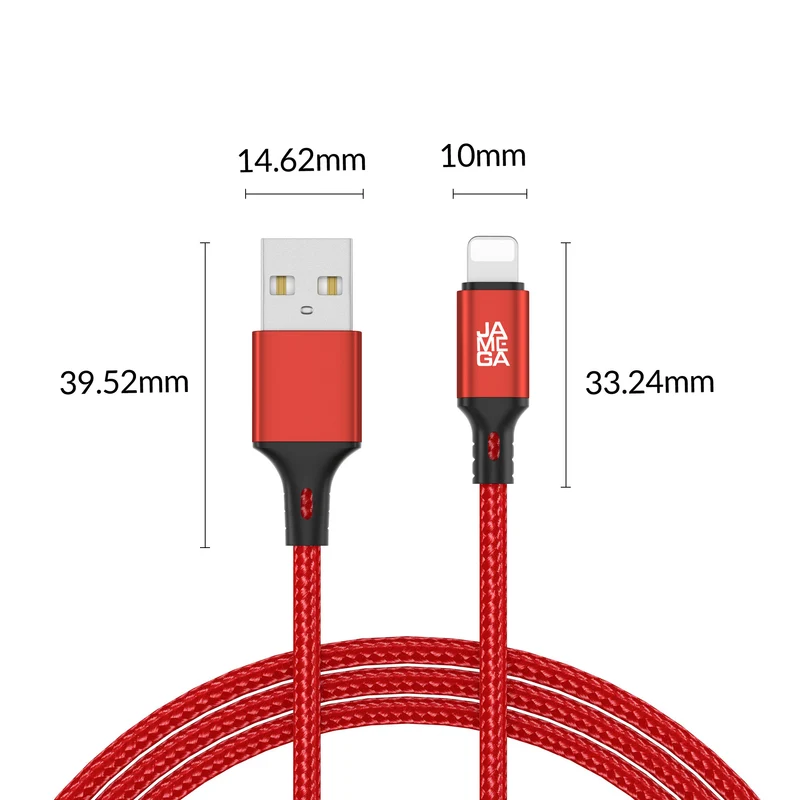 iPhone charging cable new generation cotton / red - Variation