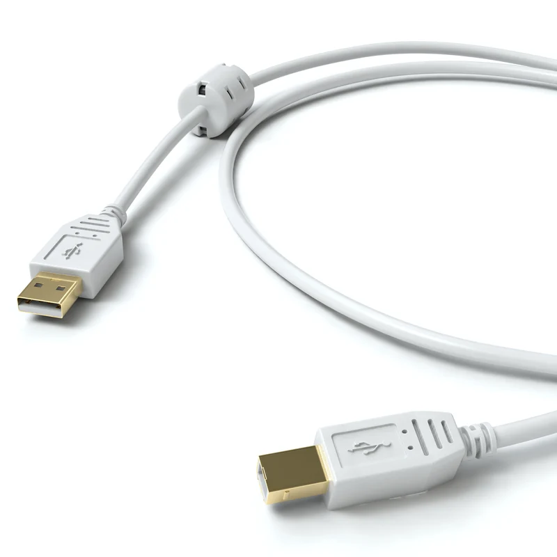 USB-A zu USB-B, Ferrit, Weiß - S-Impuls Variante