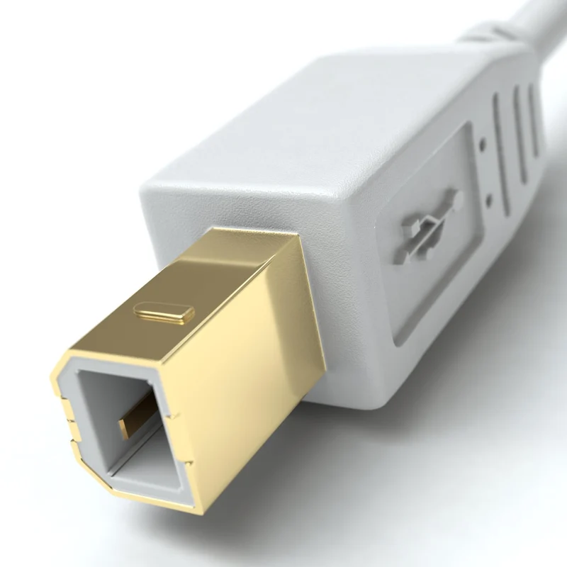 USB-A zu USB-B, Ferrit, Weiß - S-Impuls Variante