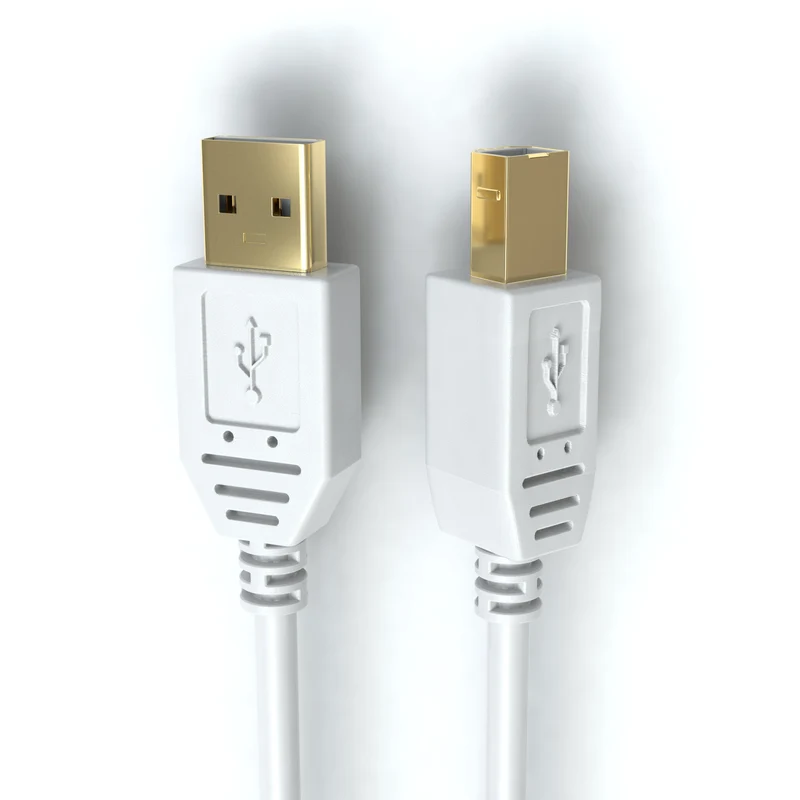 USB-A zu USB-B, Ferrit, Weiß - S-Impuls Variante