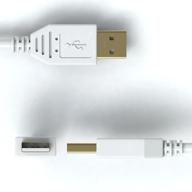 USB-A zu USB-B, Ferrit, Weiß - S-Impuls Variante