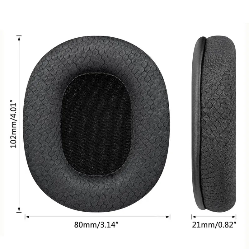 Ersatz Ohrpolster Audio Technica ATH M50X M40X M30X M20X MSR7 SX1 schwarz Mesh