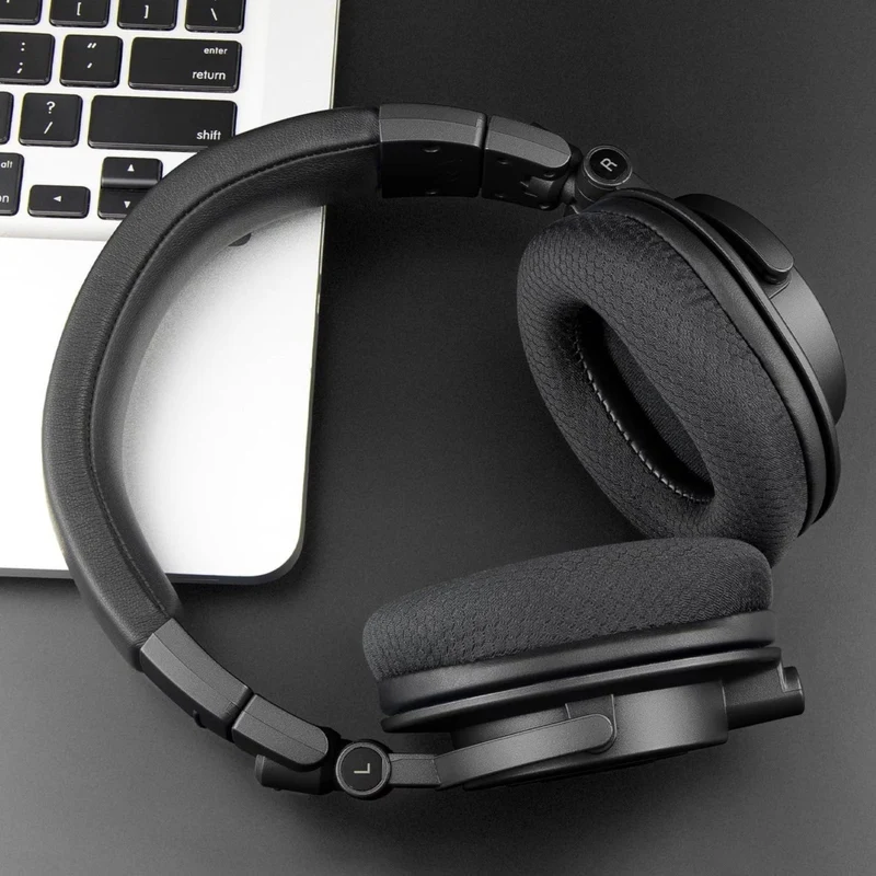 Ersatz Ohrpolster Audio Technica ATH M50X M40X M30X M20X MSR7 SX1 schwarz Mesh