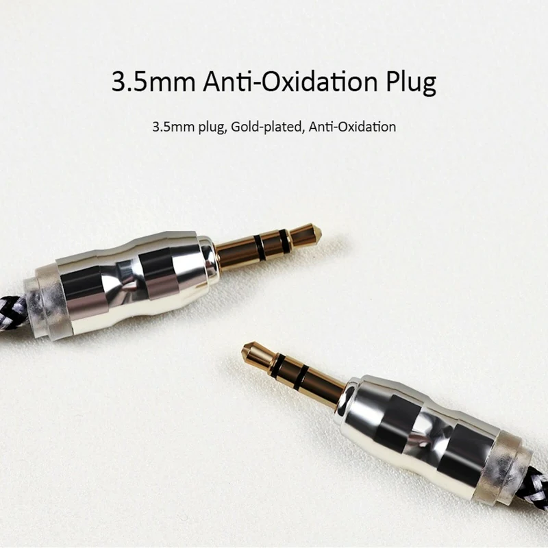 Premium Stereo Kopfhörer Anschlusskabel Nylon 1m 3,5mm Klinke Stecker>Stecker T2