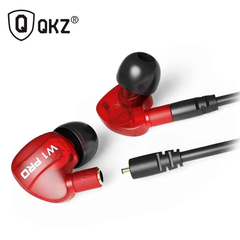 Super Bass High-End In Ear Kopfhörer QKZ W1 Rot Ohrhörer austauschbare Kabel