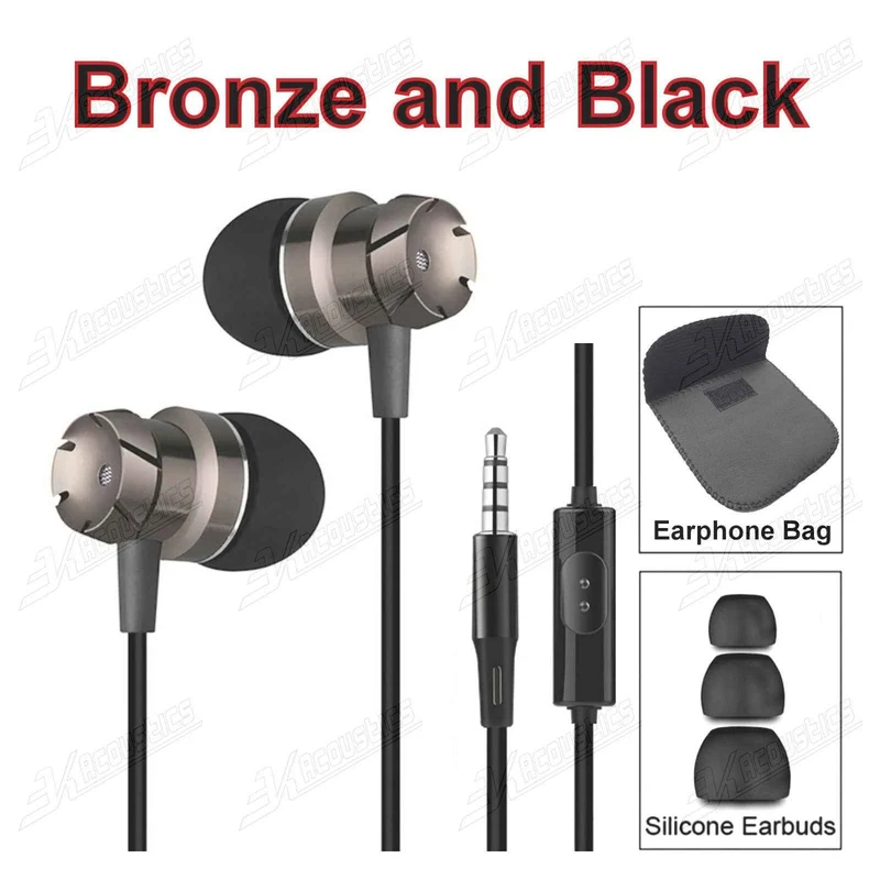 Super Bass Turbine Metall Kopfhörer In-Ear Headset Ohrhörer mit Mikrofon +Tasche
