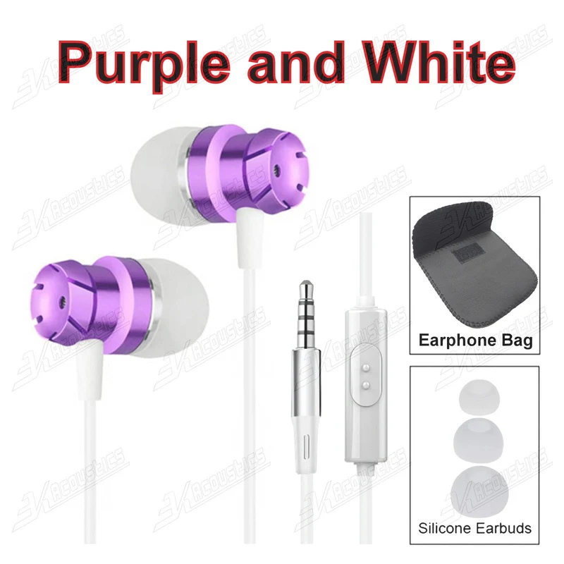 Super Bass Turbine Metall Kopfhörer In-Ear Headset Ohrhörer mit Mikrofon +Tasche
