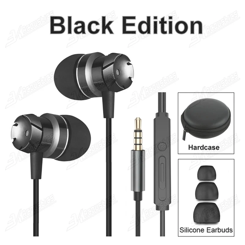 Super Bass Turbine Metall Kopfhörer In-Ear Headset Ohrhörer mit Mikrofon +Tasche