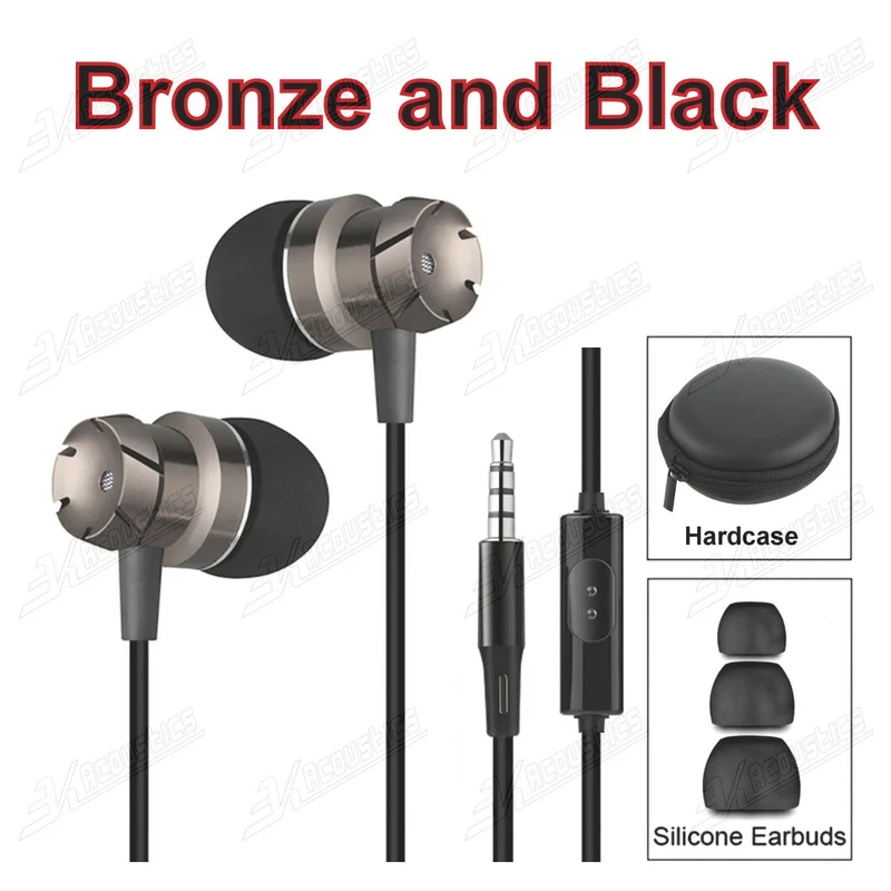 Super Bass Turbine Metall Kopfhörer In-Ear Headset Ohrhörer mit Mikrofon +Tasche