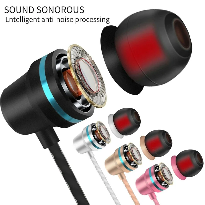 Super Bass In-Ear Kopfhörer Ohrhörer V1 Headset Earphone Headphone + PU-Tasche