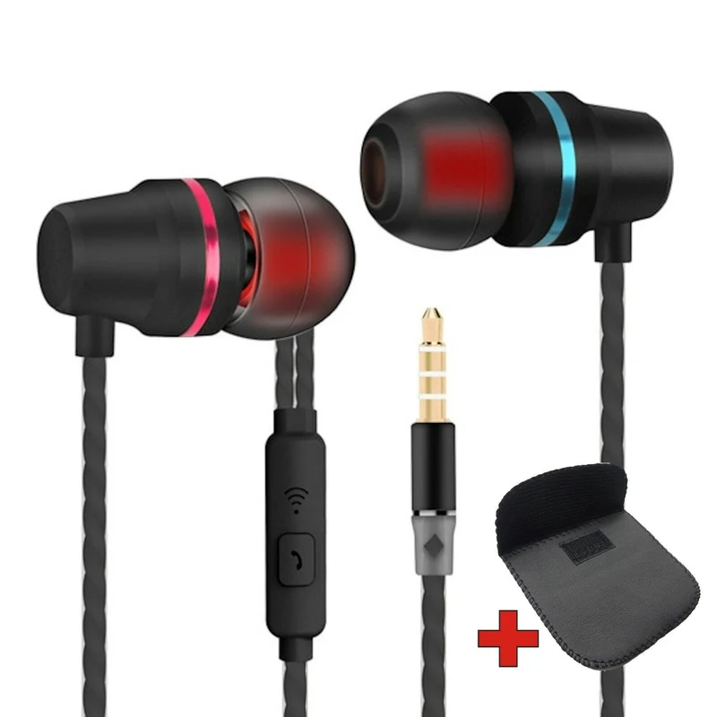 Super Bass In-Ear Kopfhörer Ohrhörer V1 Headset Earphone Headphone + PU-Tasche