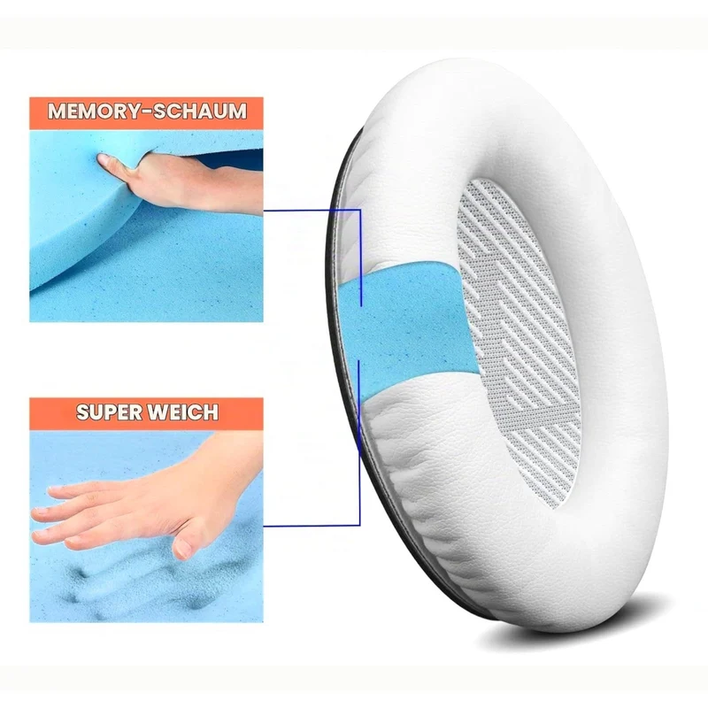 Ohrpolster für Bose QuietComfort QC35 QC15 QC45 QC25 Q35 II Elfenbein Weiss
