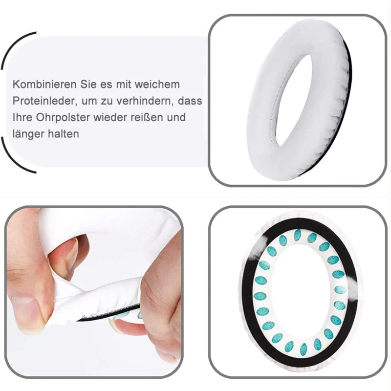Ohrpolster für Bose QuietComfort QC35 QC15 QC45 QC25 Q35 II Elfenbein Weiss