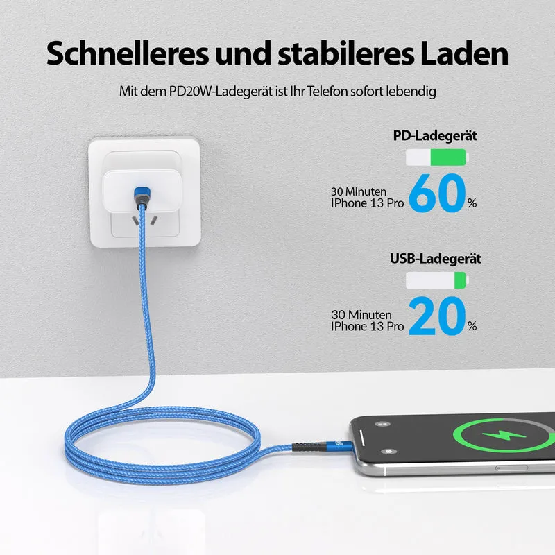 USB-C zu Lightning Kabel - Blau - Variante