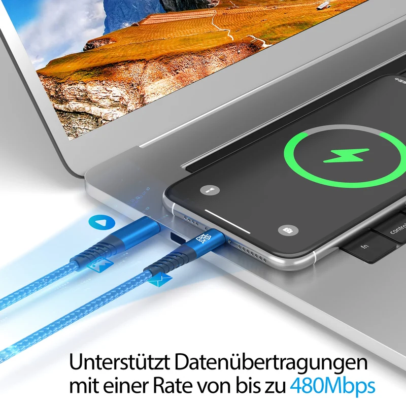 USB-C zu Lightning Kabel - Blau - Variante