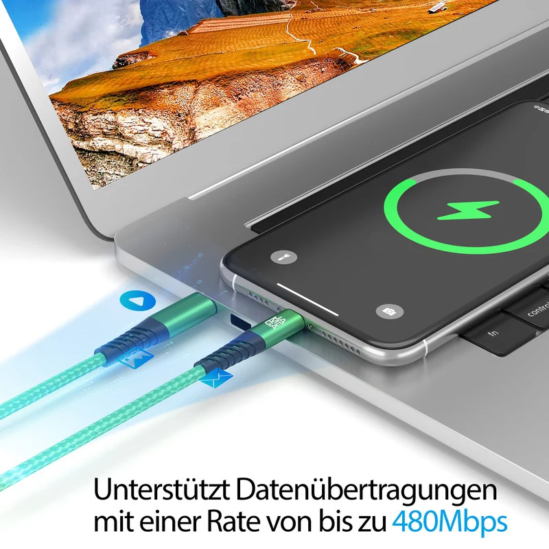 USB-C zu Lightning Kabel - Grün - Variante