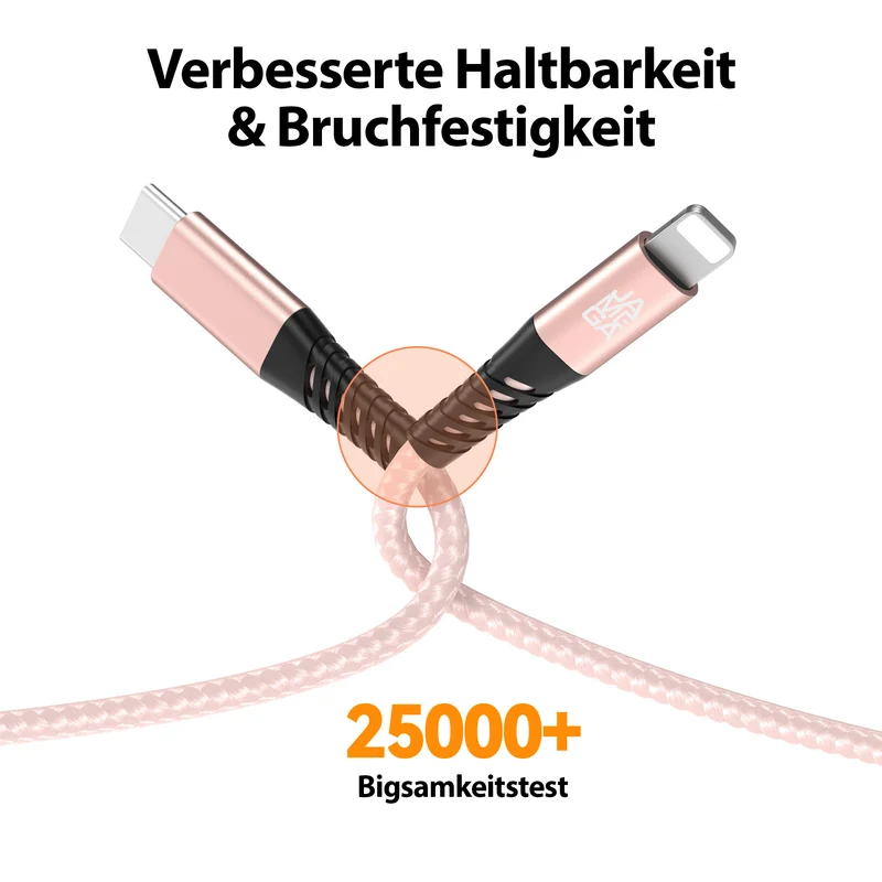 USB-C zu Lightning Kabel - Rosegold - Variante