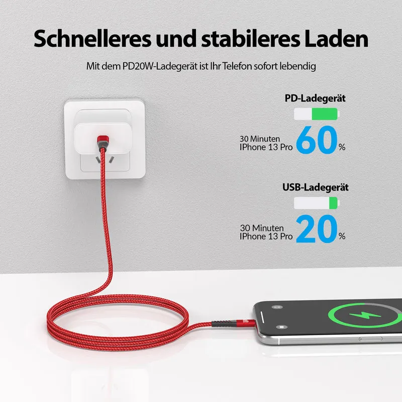 USB-C zu Lightning Kabel - Rot - Variante