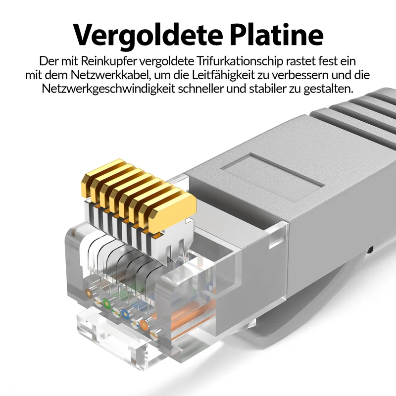 CAT 6 Patchkabel_FLACH - Grau - Variante