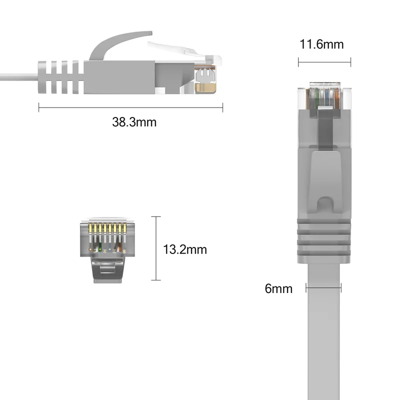 CAT 6 Patchkabel_FLACH - Grau - Variante