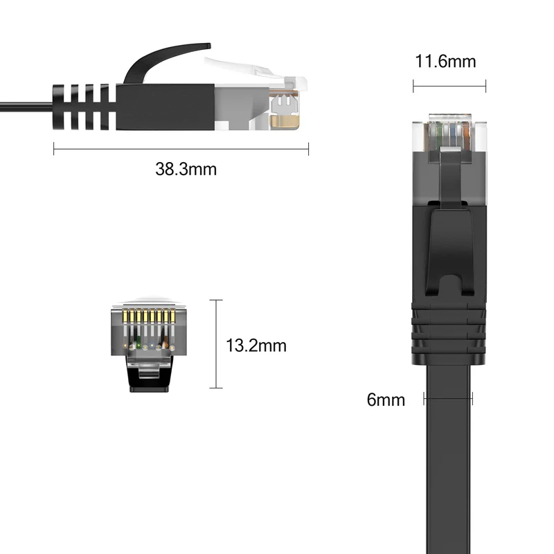 CAT 6 Patchkabel_FLACH - Schwarz - Variante