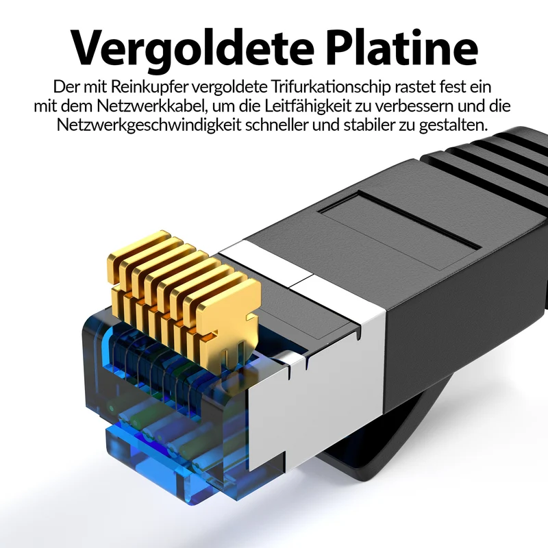 CAT 7 Patchkabel FLACH - Schwarz - Variante