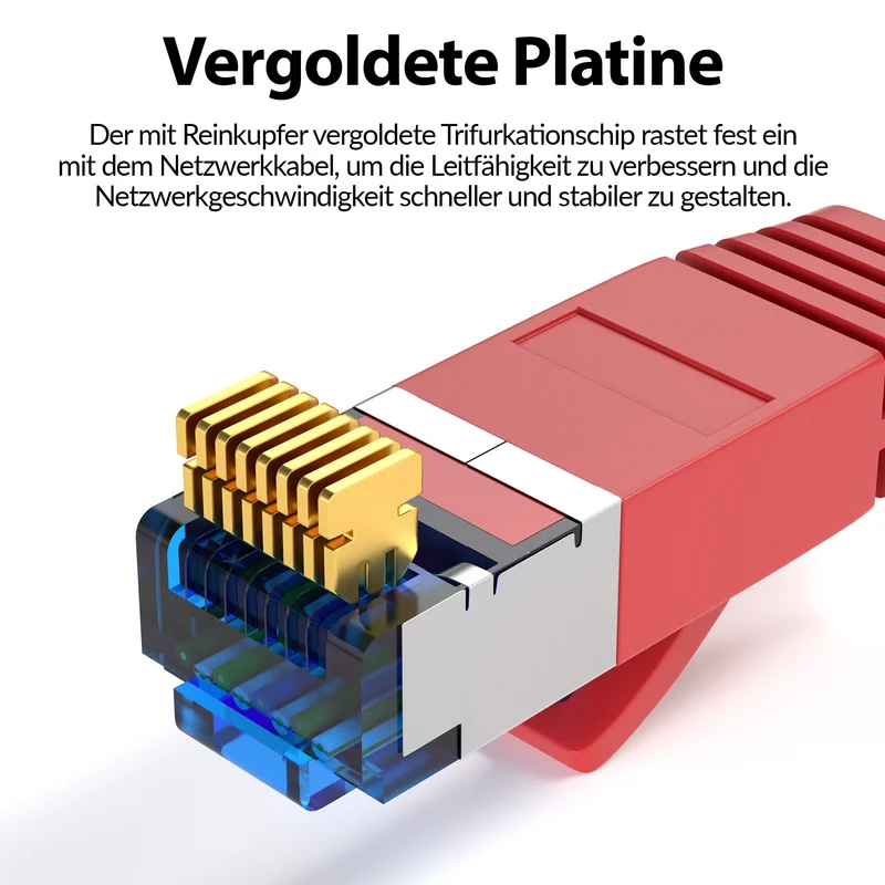 CAT 7 Patchkabel FLACH - ROT - Variante