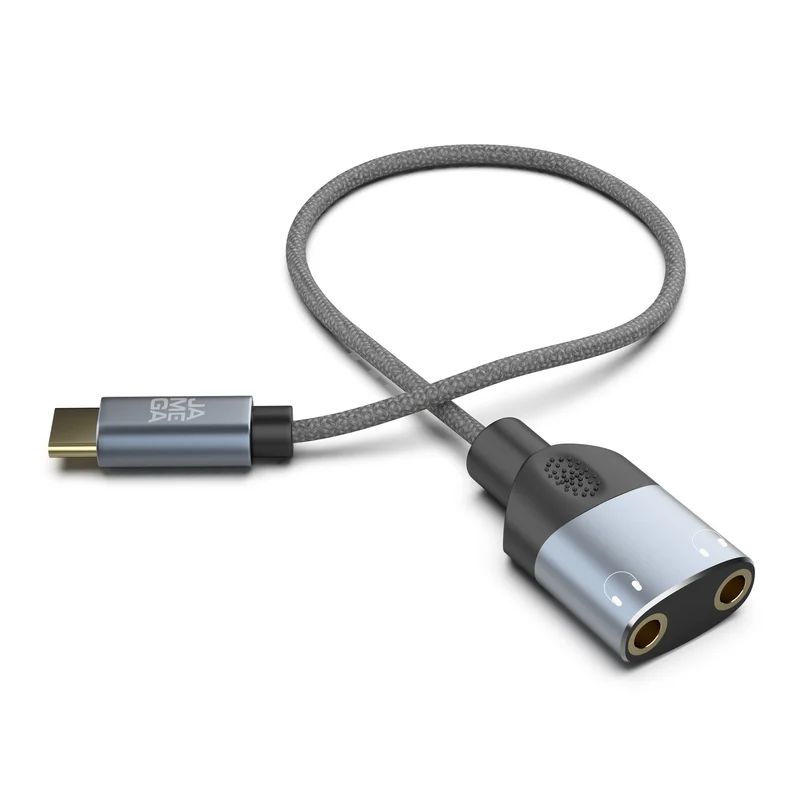USB C to 2*Aux 3.5 female Audio Adapter | 0.2m